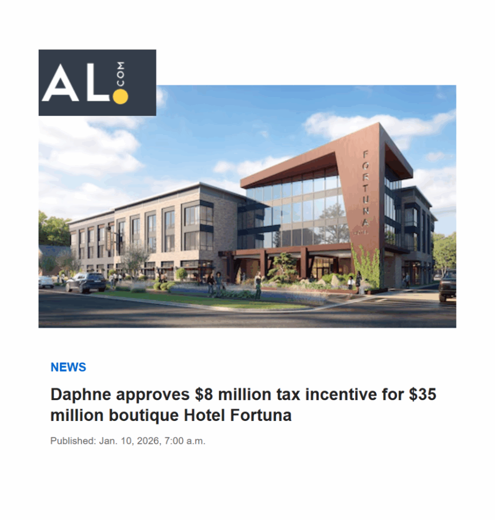 Daphne approves $8 million tax incentive for $35 million boutique Hotel Fortuna
